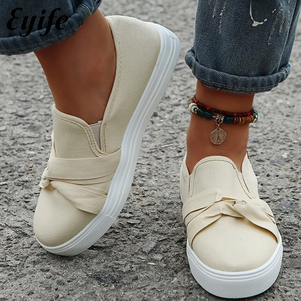 

New Canvas Shoes Women 2022 All Season Daily Ladies Slip On Comfy Loafers Home Outdoor Running Walking Sport Sneakers 35-43