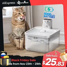 DownyPaws 2.5L Wireless Cat Water Fountain Battery Operated Automatic Pet Water Drinker with Motion Sensor Dog Water Dispenser