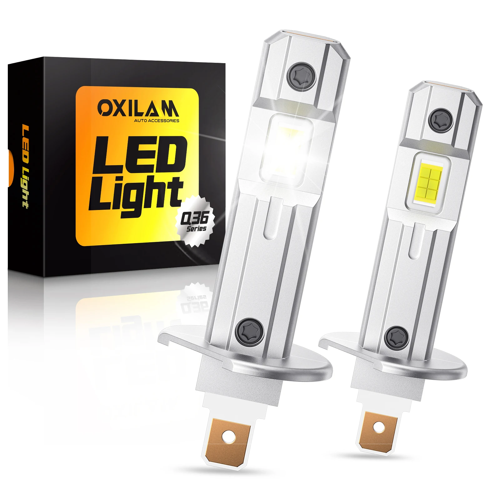 

OXILAM 2 шт. H1 Canbus светодиодные лампы прожектора высокой мощности 60 Вт супер яркий 6500 К дальнего света для автомобильных фар 12 В 30000LM CSP