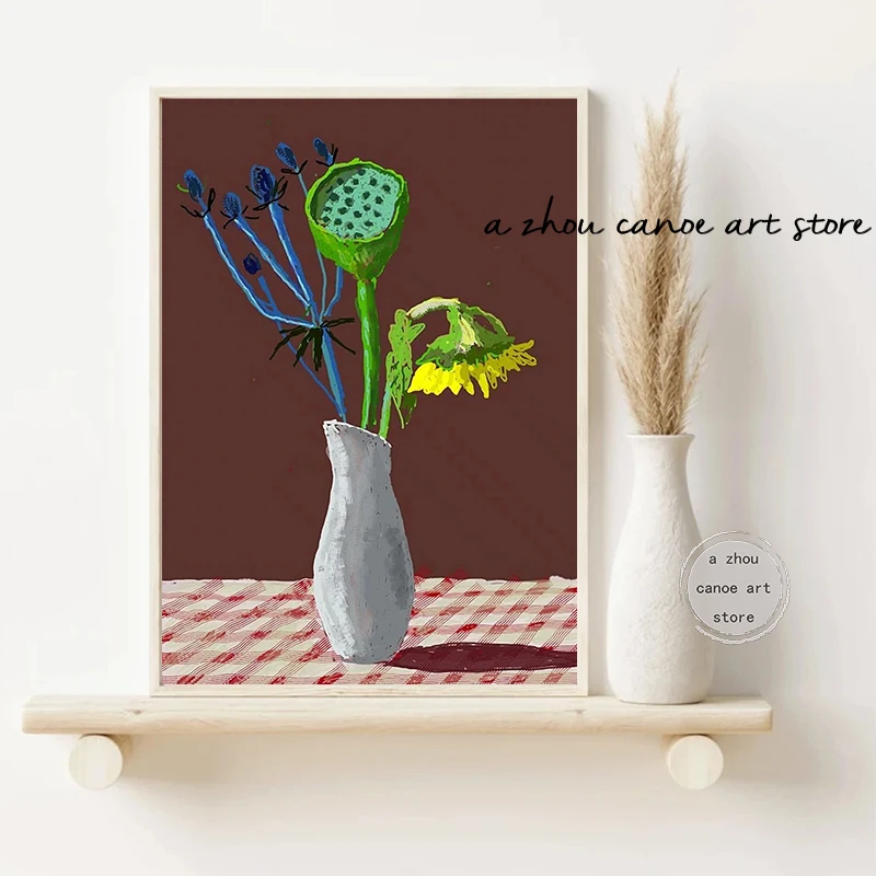 Винтажное изображение Давида хокни прибытие весны Подсолнух пейзаж