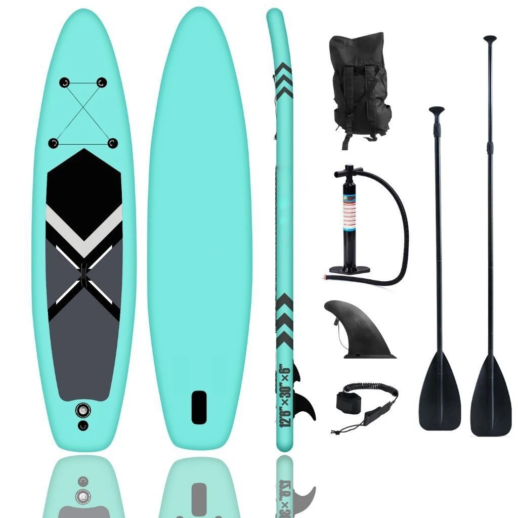 

Green Inflatable Surfboard Stand Up Paddle Board with SUP Accessory Carry Bag Inflatable SUPs Board Non-slip Deck Paddle Board