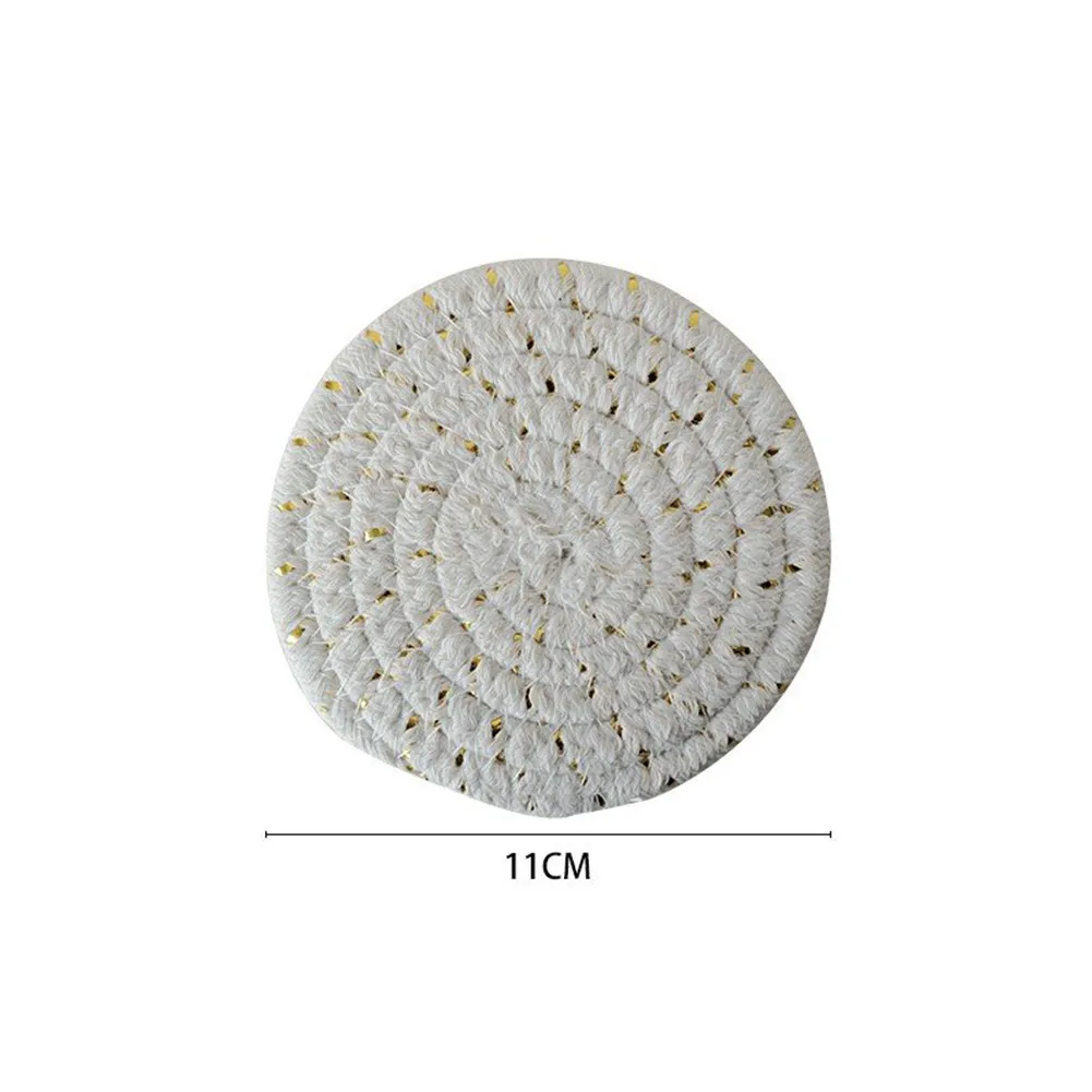 

1PC Cotton Coasters Home Insulation Pad Placemats Kitchen Decoration Home Creative Cotton Braid Coaster Non-slip Cup Mat