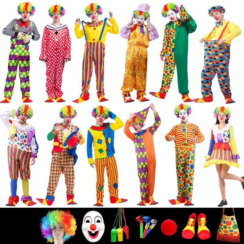 Костюм клоуна для представлений мужской костюм косплея искусственное