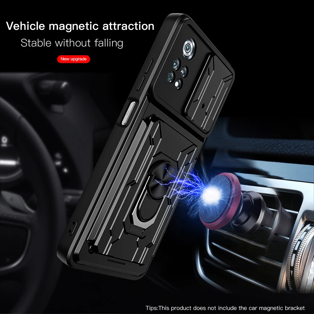 keysion shockproof case for xiaomi poco x4 pro 5g m4 pro m3 card bag camera protection phone cover for poco f3 5g x3 nfc x3 gt free global shipping