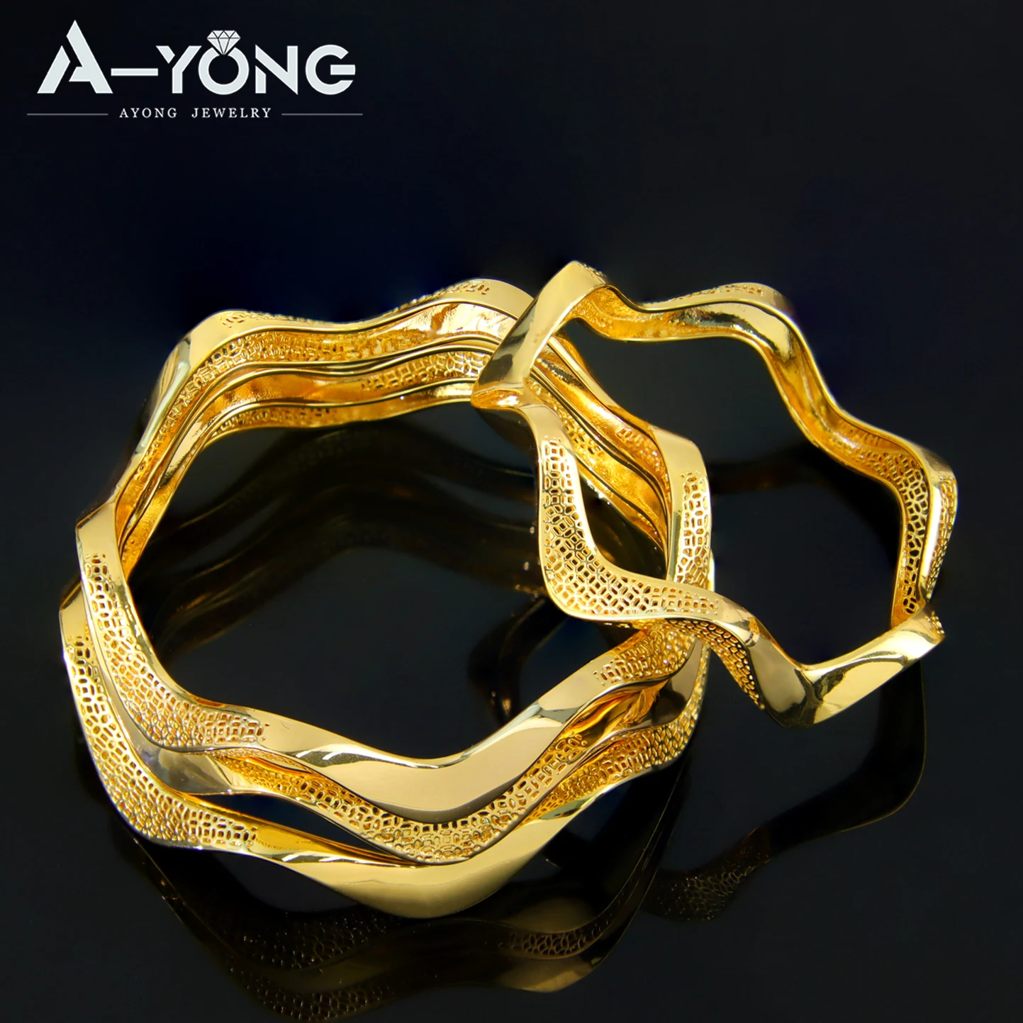 Алжирский свадебный браслет 21 К позолоченный роскошный нерегулярный золотой