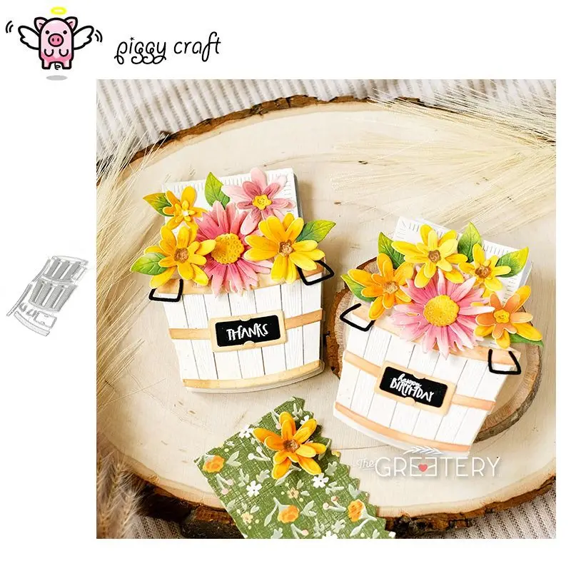 Piggy Craft металлические штампы для резки форма корзины украшение скрапбукинга нож