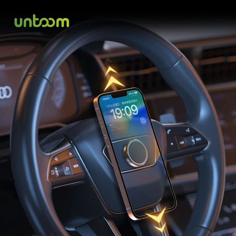 

Untoom Magnetic Car Steering Wheel Phone Holder Universal Strong Magnet Car Mobile Cell Phone Mount Stand GPS Brackets