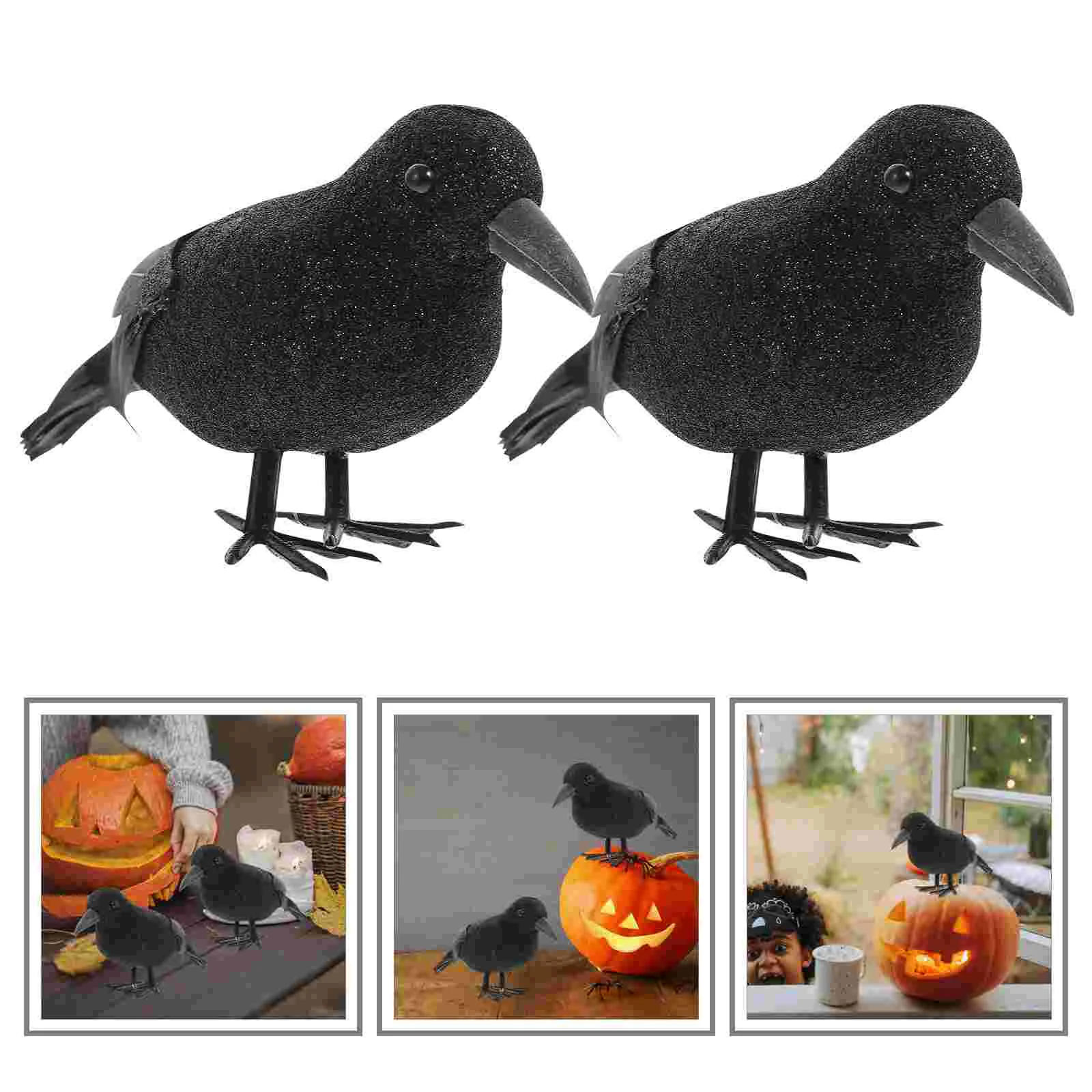 

Halloween Ornamentsations Artificial Crow Decor Props Simulation Halloween Model Decoration Party Decorations Plume Crafts