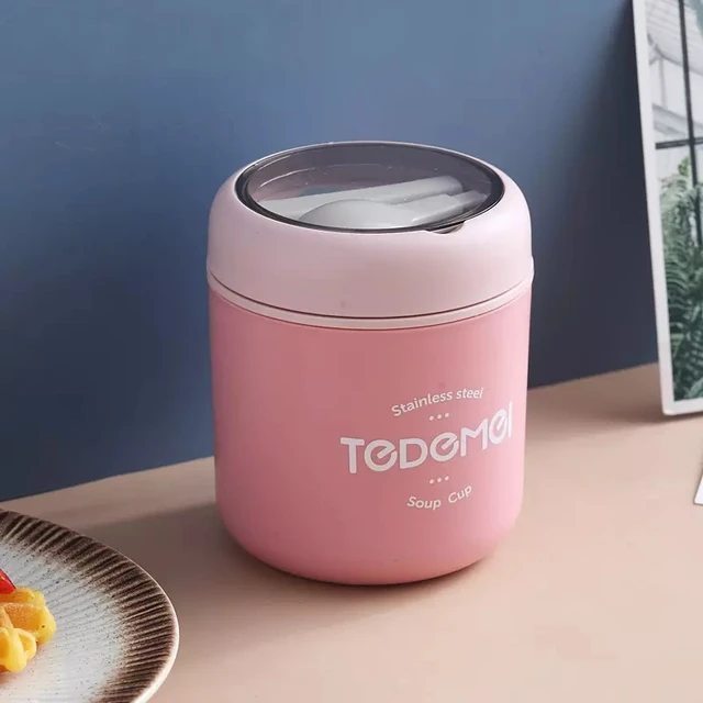 510ml Stainless Steel Lunch Box with Spoon Thermal Food Container Vaccum Cup Insulate Bento Box Thermos Soup Cup For Kids School 6