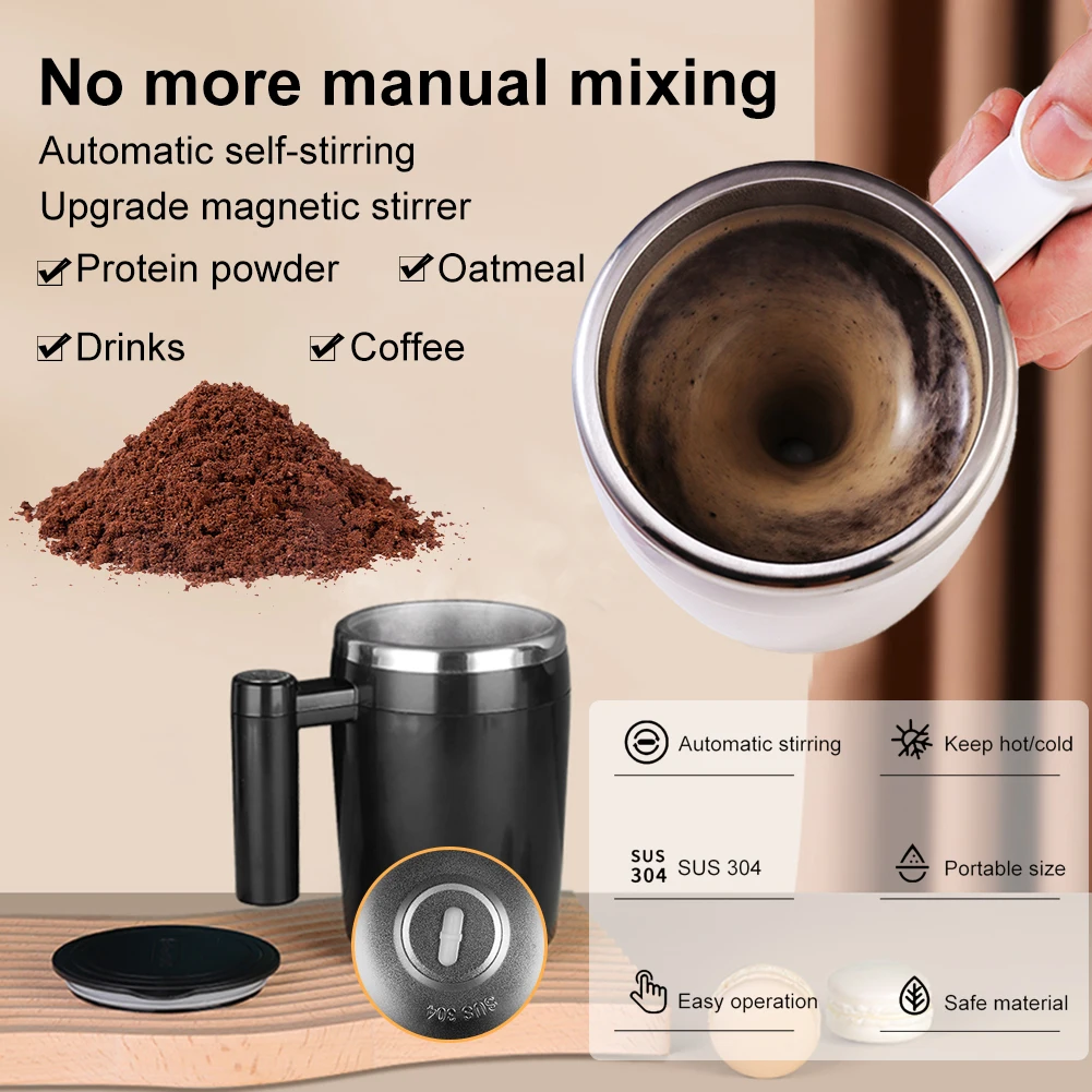 

Magnetic Self Stirring Coffee Mug Stainless Steel Coffee Cup Automaic Mixing Rechargeable Mixer for Coffee Milk Hot Chocolate