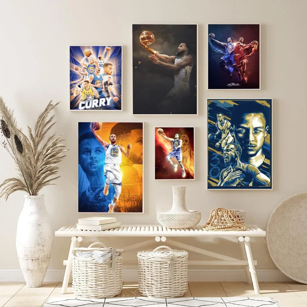 1 Шт. S-stephen C-curry Баскетболист Плакат Наклейка Современное Искусство Цифровая