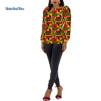 dashiki women african clothing long sleeve tops shirt bazin riche african print round neck top shirts african women shirt wy8724