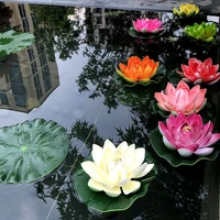 3 pcs mixed color artificial flower floating lotus lifelike water lily micro landscape for wedding pond garden fake plants decor