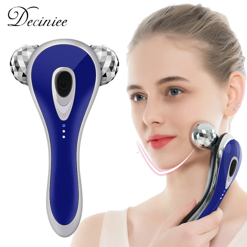 

3D Roller V Shape Face Lifting Massager Skin Tighten Anti Wrinkle Facial Body Slimming Massage Machine Vibration Skin Care Tool