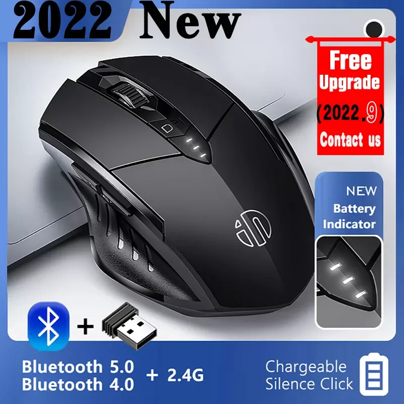 

2022 Wireless 2.4 GHz Ergonomic Mice Mouse 1600 DPI USB Receiver Optical Bluetooth-Compatible 4.0 5.0 Computer Gaming Mute Mouse