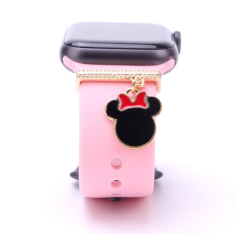 1pc Bow-Tie Strap Decoration Charms for Iwatch Silicone Bracelet Jewelry Cute  Anime Charm for Apple Watch Bands Accessories
