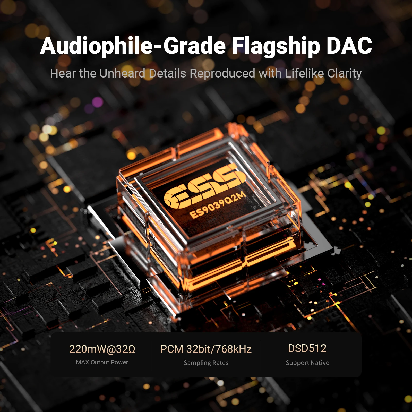 Фото Портативный усилитель-декодер Fosi Audio DS3 HIFI для наушников, совместимый с iPhone и мобильными устройствами, с разъемами 4.4 мм (балансный) и 3.5 мм. №3