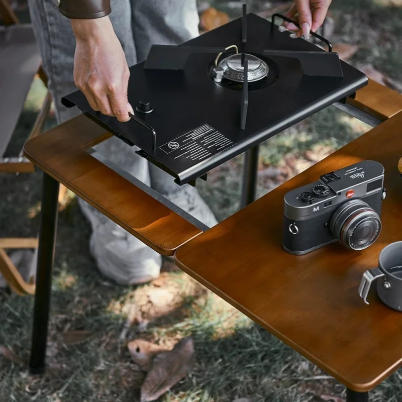 Открытый стол IGT Портативный подъемный для кемпинга Бамбуковый и деревянный