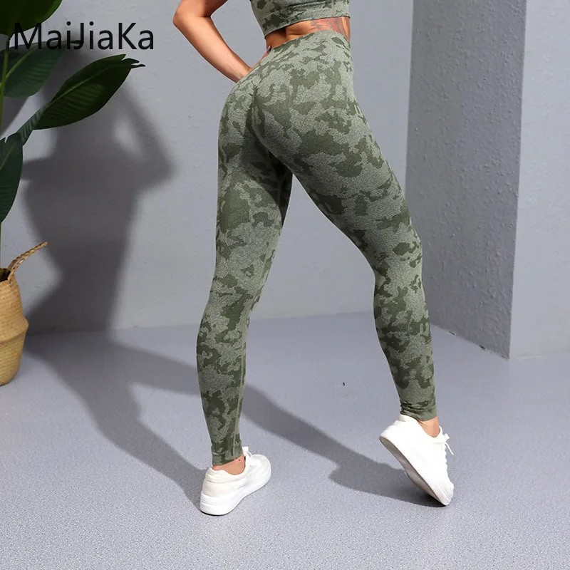 

Женские Бесшовные камуфляжные леггинсы с высокой талией