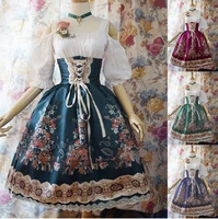 4 colors cosplay maid court dress lolita dress mid ages retro lace dress medieval gothic dress princess palace costume s xxxl
