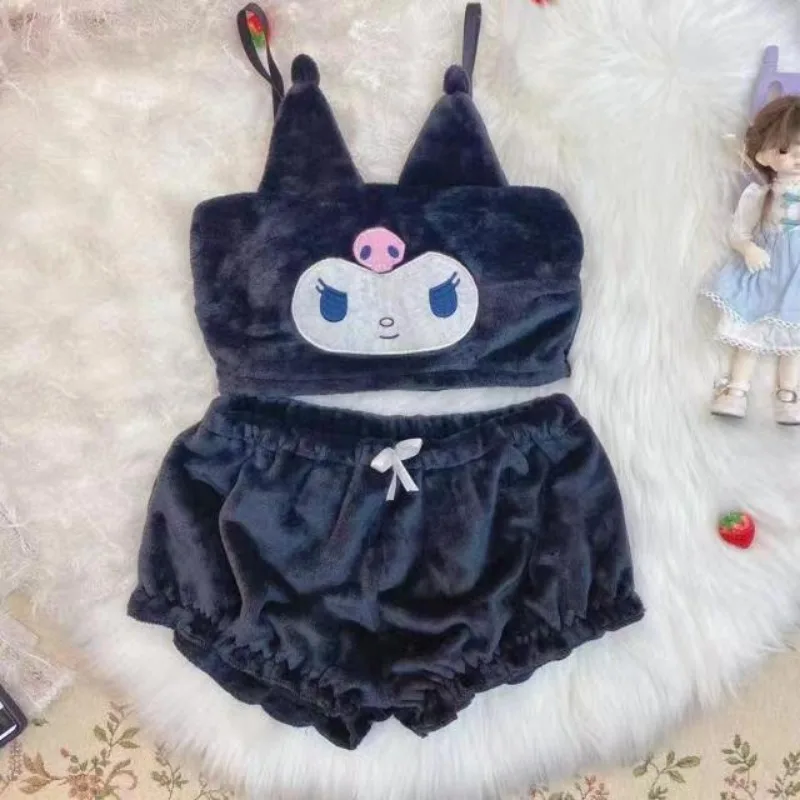 Новинка Sanrio Kuromi мультфильм Kawaii осень-зима Mymelody Корица Пижама Нижнее белье