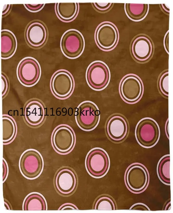 

Фланелевое Одеяло в горошек, красивое домашнее теплое и мягкое покрывало с разноцветным рисунком, коричневого и розового цветов