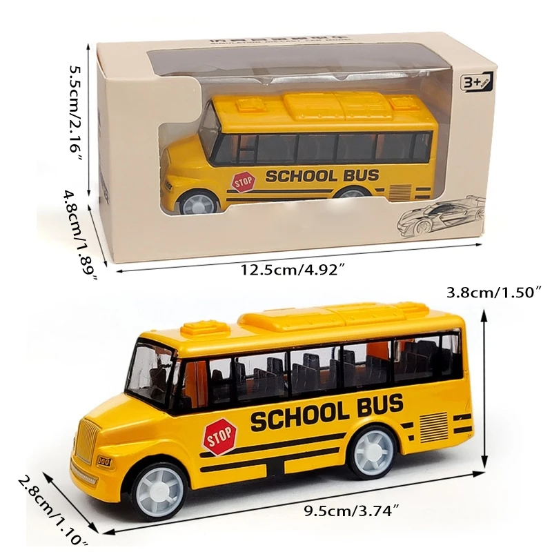 Cool Modeling Simulation Interesting School Bus with Pull-Back Die Cast Toy for over 3 Years Old Kids Toddlers