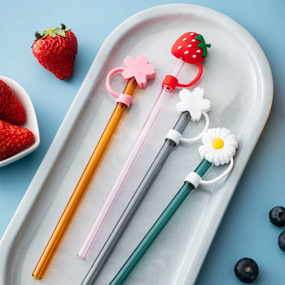 2 шт. силиконовая многоразовая Крышка для трубочек из нержавеющей стали