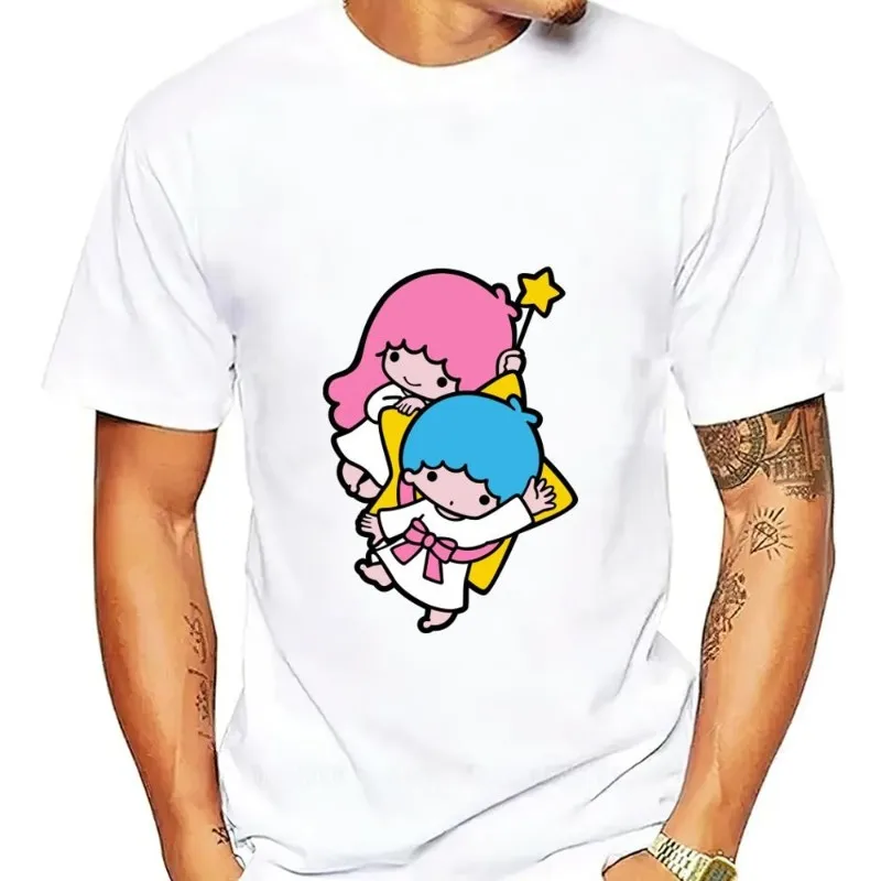 MINISO Sanrio Little Twin Stars футболка мужская пара комбинированная женская одежда с