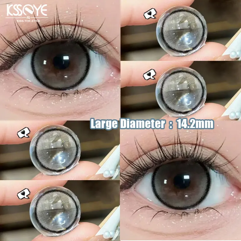 

Kisseye 1Pair Colour Contacts Lenses Circular Natural Black Eye Lenses Myopia Gray Blue Beauty Pupil Green Eyes Free Shipping