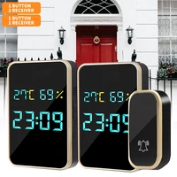 digital home security welcome smart wireless doorbell chimes intelligent temperature humidity time view self powered door bell