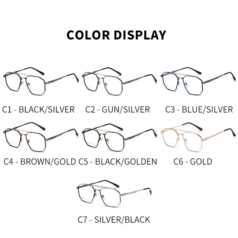 Новые большие очки в стиле ретро с плоскими линзами двойным лучом мужские