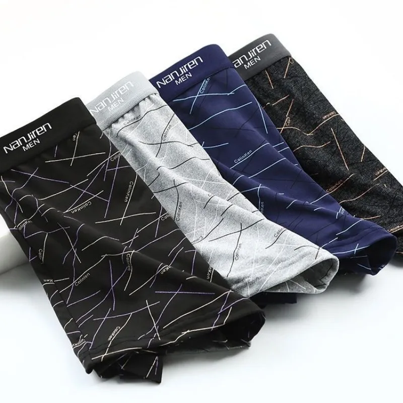 Men's Underwear Panties Fashion Printed Boxer Shorts Male Breathable Men Sexy Set Underpants Large Size Lot Soft High Quality