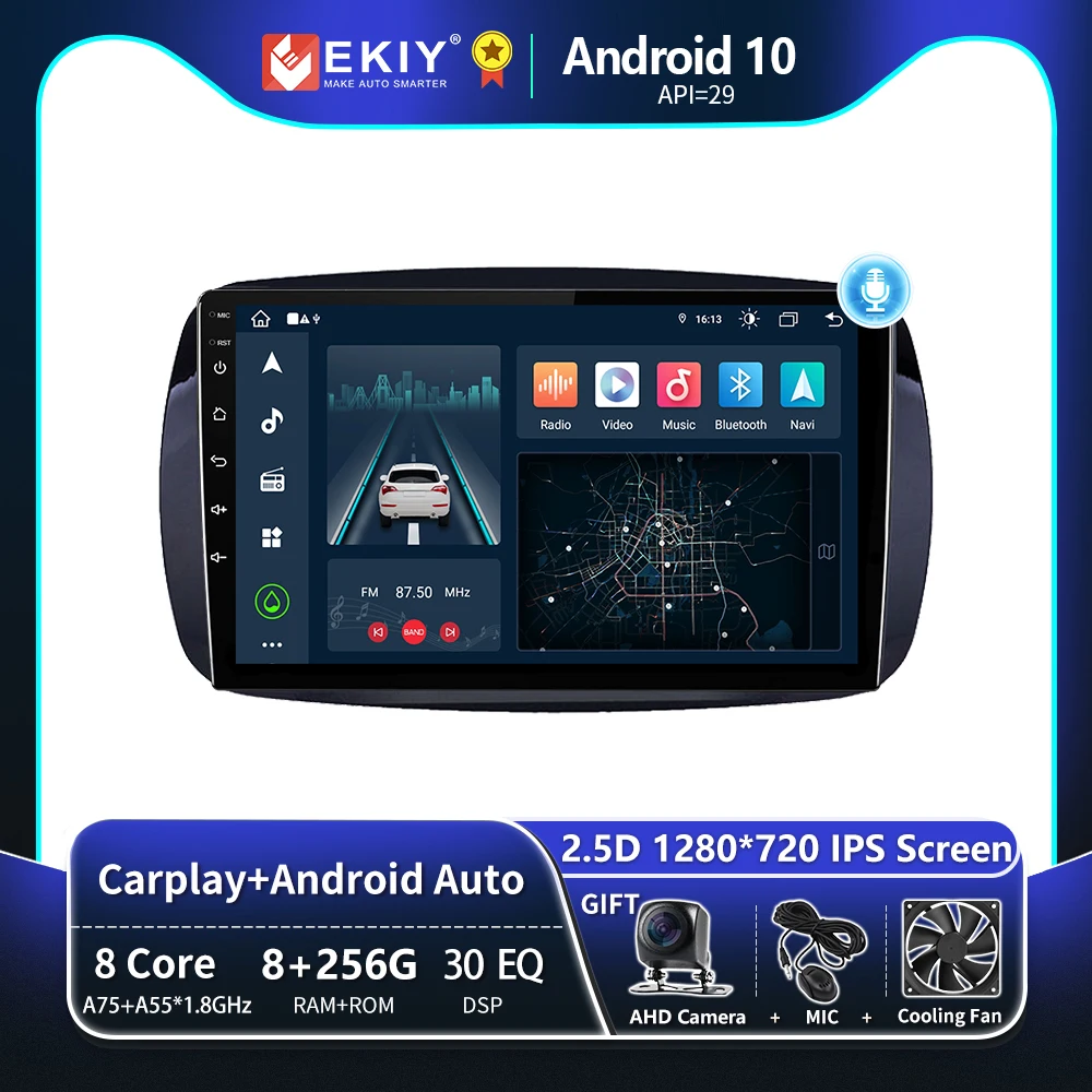 

EKIY T8 автомобильный радиоприемник для Mercedes Benz Smart 453 fortwo 2014 - 2020 стерео Carplay автомобильный мультимедийный плеер навигация GPS 2 DIN блок