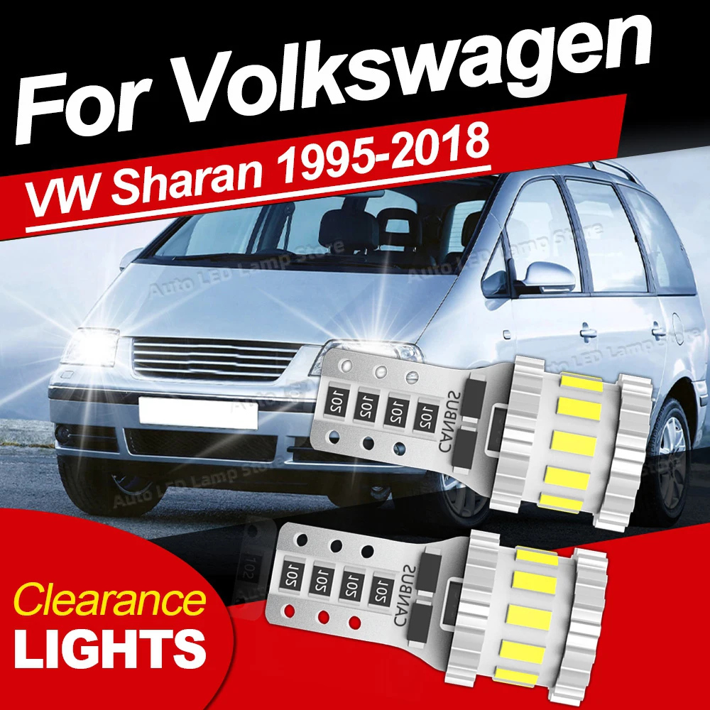 

2x для Volkswagen VW Sharan 7M 7N 1995-2016 2017 2018 T10 W5W светодиодные габаритные фары 6000K лампы 12 В CANbus