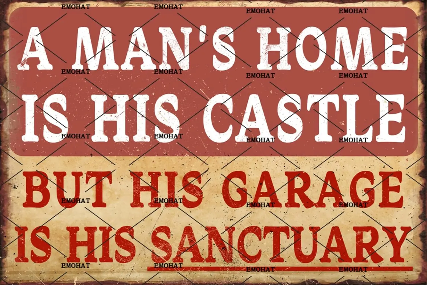 EMOHAT Забавная винтажная металлическая жестяная вывеска Человечий дом — его замок