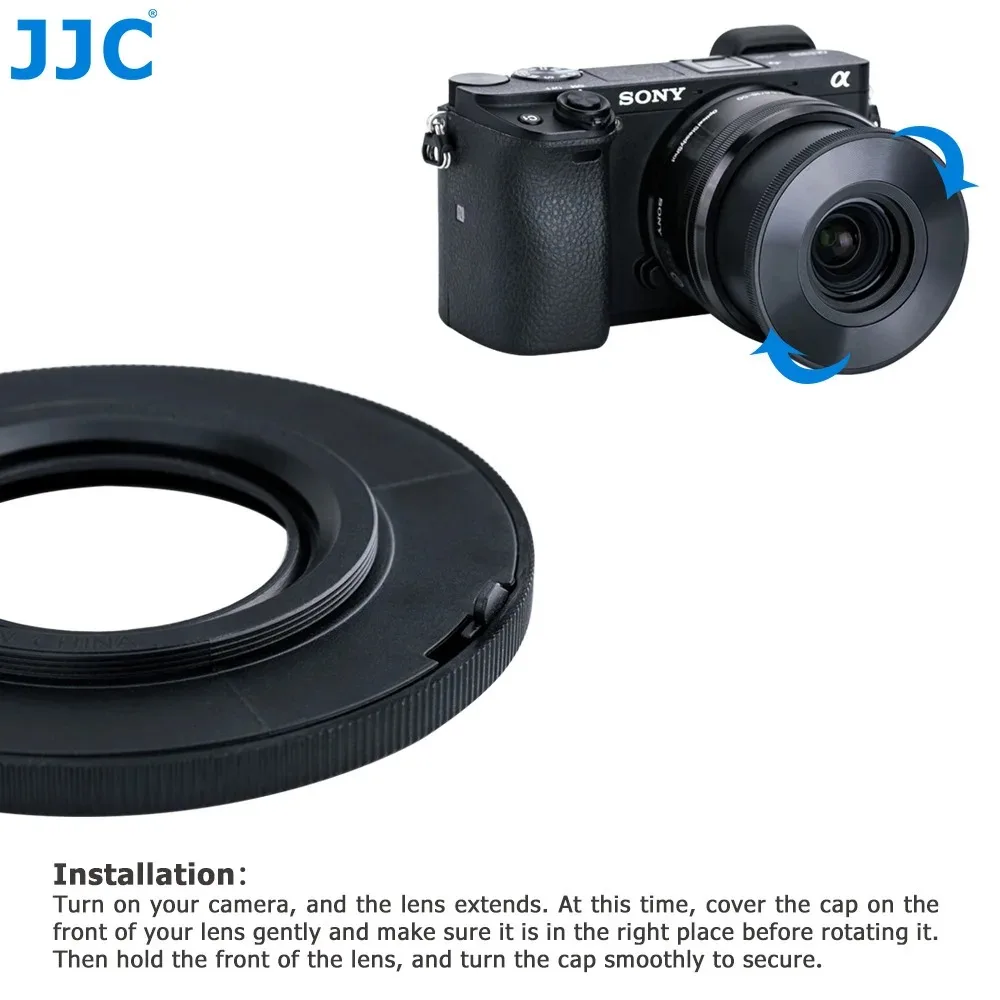 Фото Автоматическая крышка объектива JJC для объективов Sony E PZ 16-50 мм F3.5-5.6 OSS и FE 28-60 мм F4-5.6 для Sony A6600 A6500 A6400 A6300 A6100 SELP1650 №3