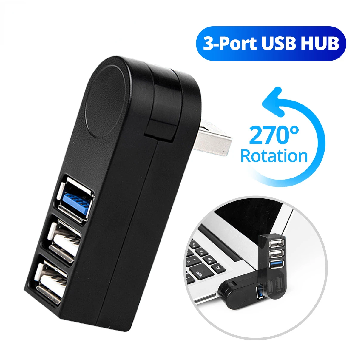 

USB Hub Adapter 3 Port High Speed Data Transfer U Disk Reader Splitter USB Expander for Macbook Pro Laptop PC Computer