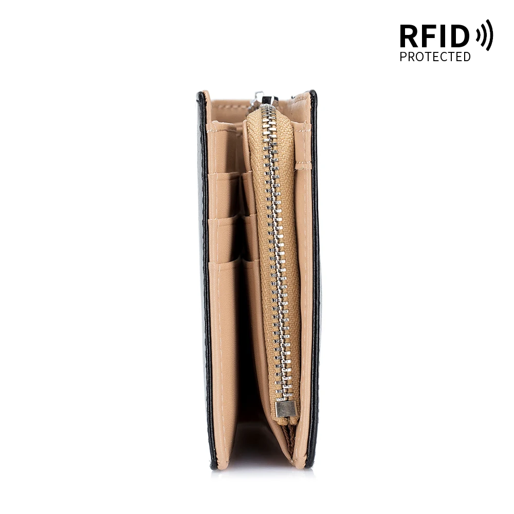 Leather high-grade brief paragraph man purse high-capacity restoring ancient ways zipper more than zero wallet for RFID card bag