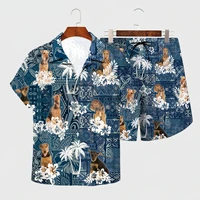 airedale terrier hawaiian set 3d all over printed hawaii shirt beach shorts men for women funny dog sunmmer clothes