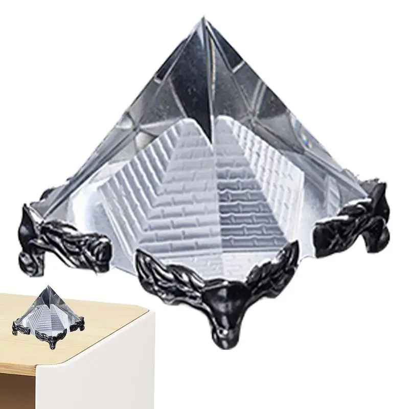 

Hot Sale Energy Healing Small Feng Shui Egypt Egyptian Crystal Clear Pyramid Ornament Home Decor Living Room Decoration