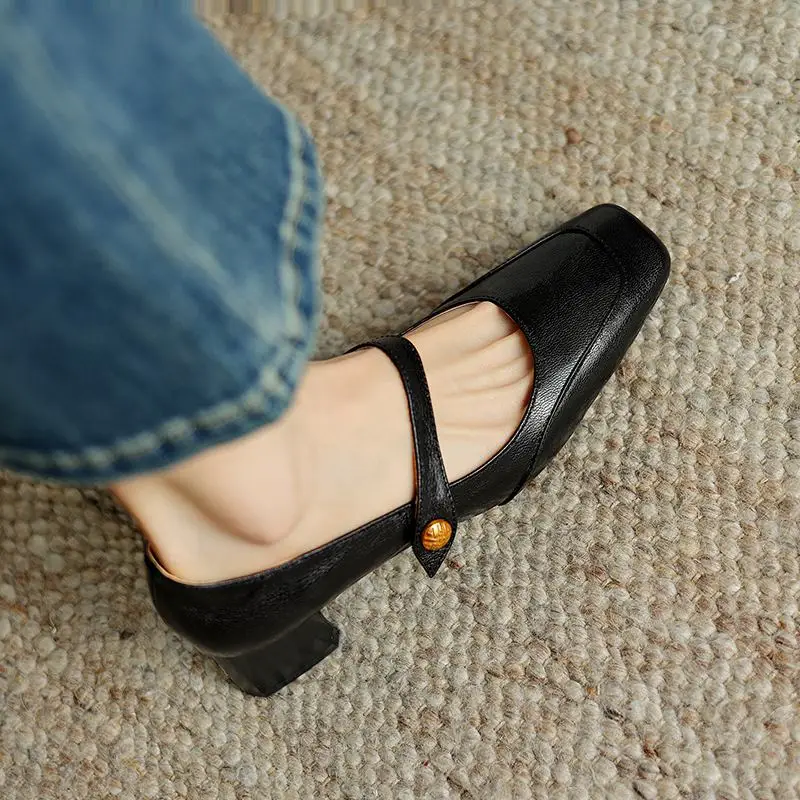 Элегантные женские туфли-лодочки Krazing Pot из овечьей кожи на толстом каблуке