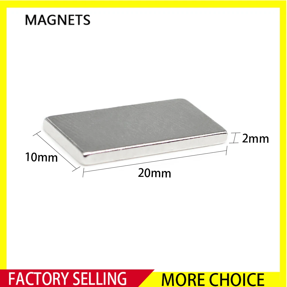 

5/10/20/50/100/150PCS 20x10x2 Block Search Magnet N35 Rectangular Strong Powerful Magnets 20x10x2mm Neodymium Magnet 20*10*2