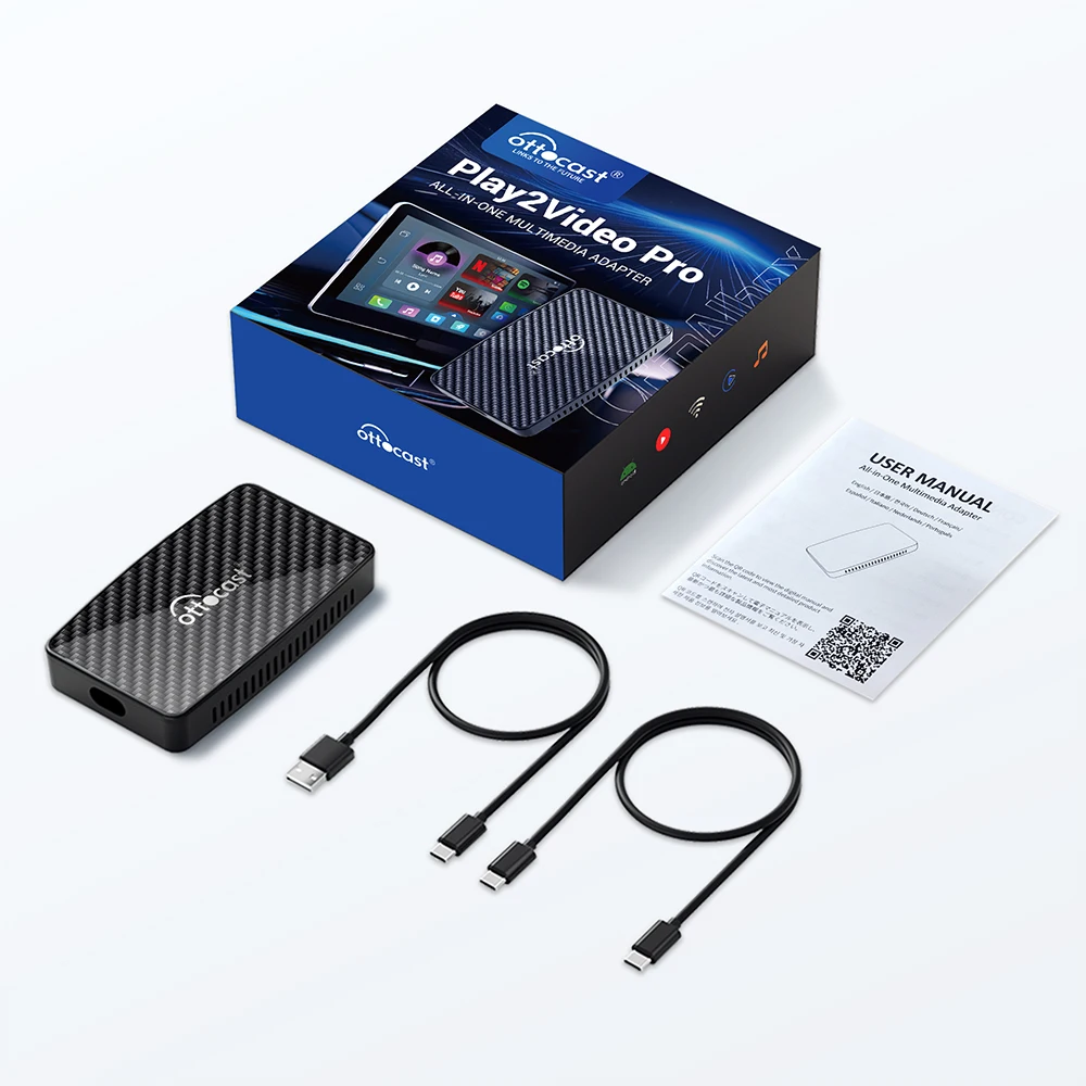 

Ottocast Play2video Pro Автомобильный Android Ai Box Беспроводной адаптер CarPlay Android Auto для приложения Netflix Sigle WiFi Plug And Play