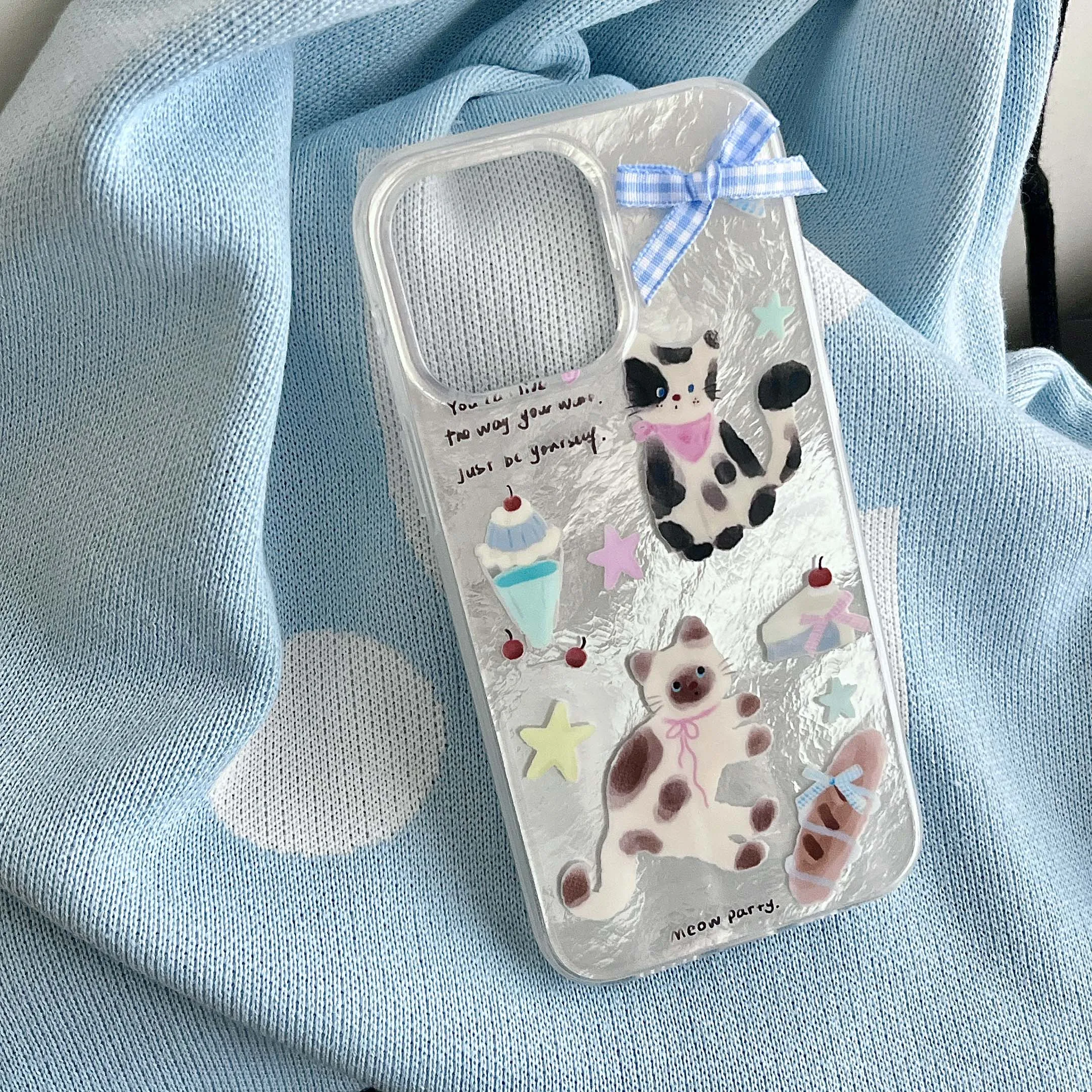 Милый мультяшный чехол Ins для телефона с изображением щенка котенка Iphone 14Pro 13 15Pro 14