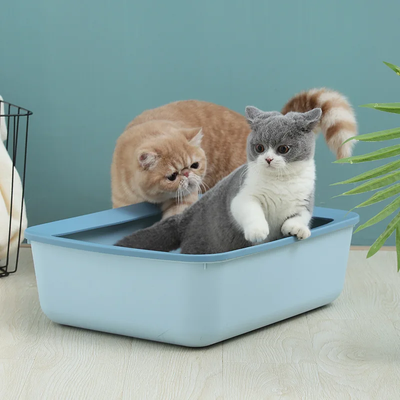 

Cat Litter Boxsemi-closed Sandbox Pet Bedpan Toilet Anti-splash Cats Tray With Spoon Clean Kitty House Plastic Cat Litter Bedpan