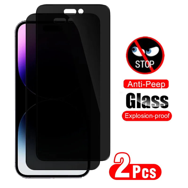 2-1Pcs Anti-Spy Screen Protector for IPhone 11 12 13 14 Pro Max 12 13Mini Privacy Tempered Glass for IPhone 14 7 8 6 Plus SE2020