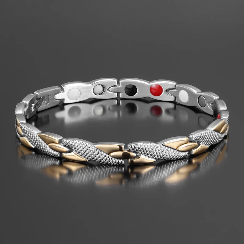 

Twisted Dragon Pattern Healthy Care Magnetic Bracelet for Women Power Therapy Magnets Bracelets Bangles Stainless Steel Jewelry