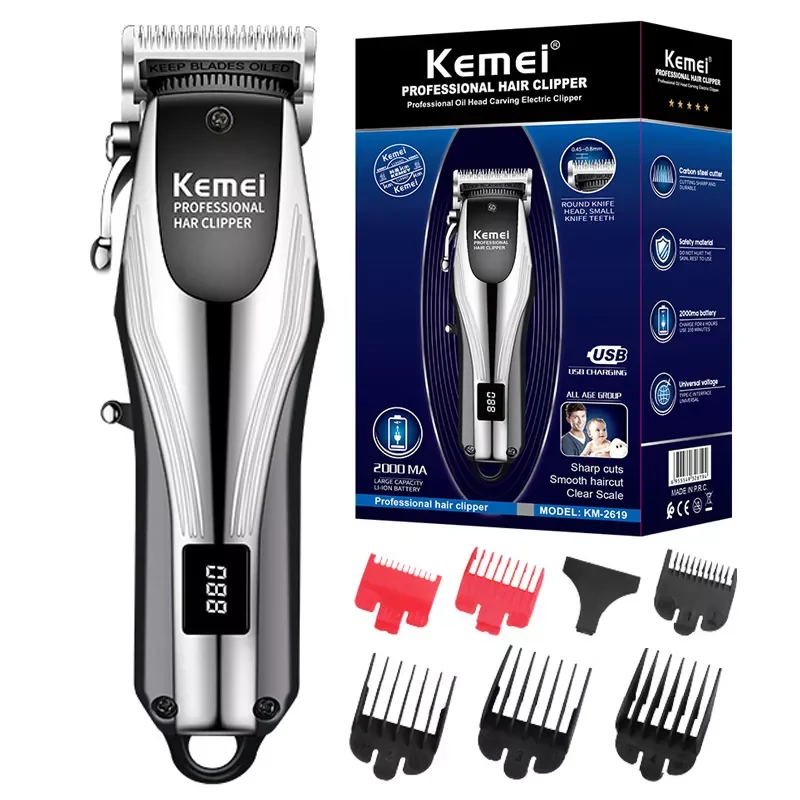 

Original kemei hair trimmer professional beard hair clipper for men electric hair cutter machine lithium rechargeable