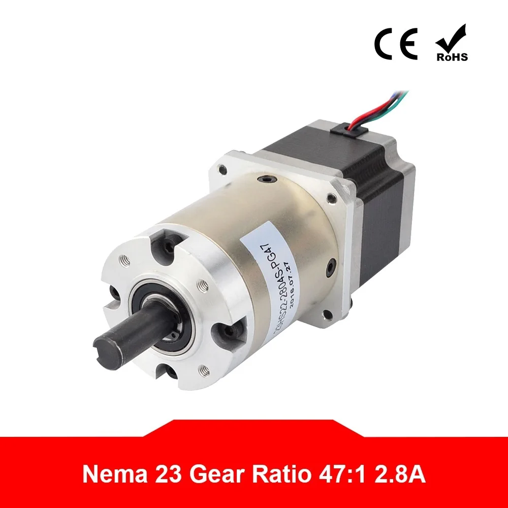 

47:1 Планетарный редуктор Nema 23 шаговый двигатель 2.8A для DIY CNC фрезерный станок